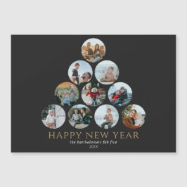 Feliz Año Nuevo 10 fotos imán negro