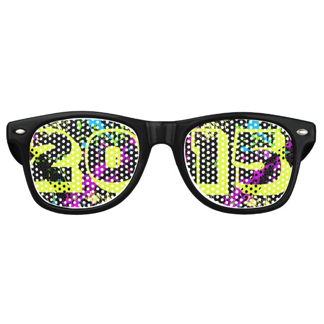 Feliz Año Nuevo 2015 Pintura Neon Splash Gafas de  (Anverso)