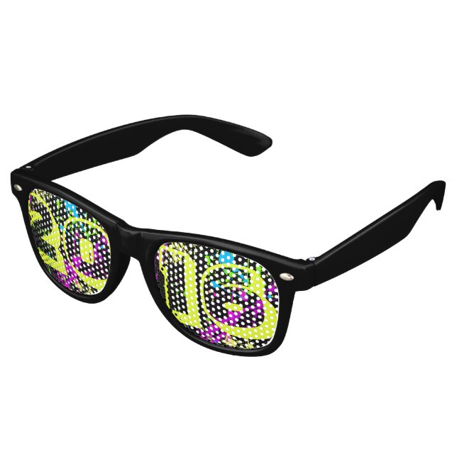 Feliz Año Nuevo 2016 Pintura Neon Splash Gafas de  (Ángulo)