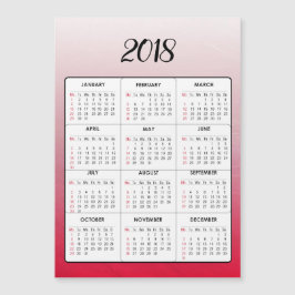 Feliz Año Nuevo 2018 Calendario Magnético Rojo