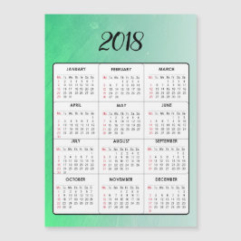 Feliz Año Nuevo 2018 Calendario Magnético Verde