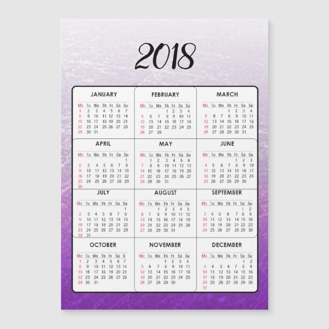 Feliz Año Nuevo 2018 Morado Magnético (Anverso)