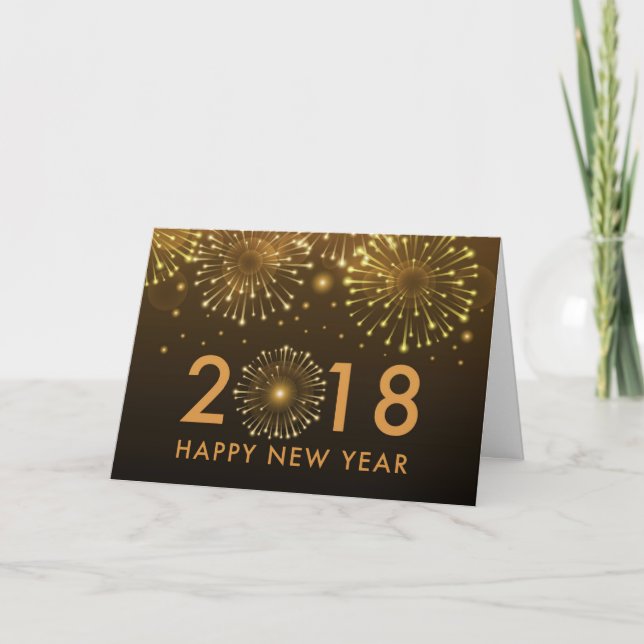 Feliz Año Nuevo 2018, tarjeta de Año Nuevo (Anverso)
