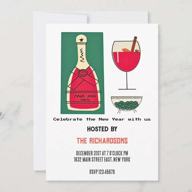 feliz año nuevo 2024 feliz navidad tarjetas de fel (Anverso)