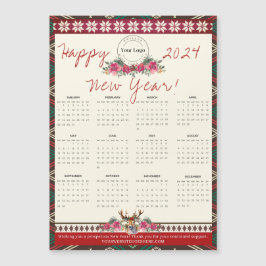 Feliz Año Nuevo 2024 Logo del Personalizado del ca