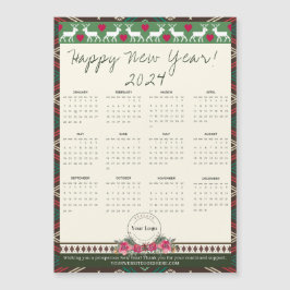 Feliz Año Nuevo 2024 Logo del Personalizado del ca