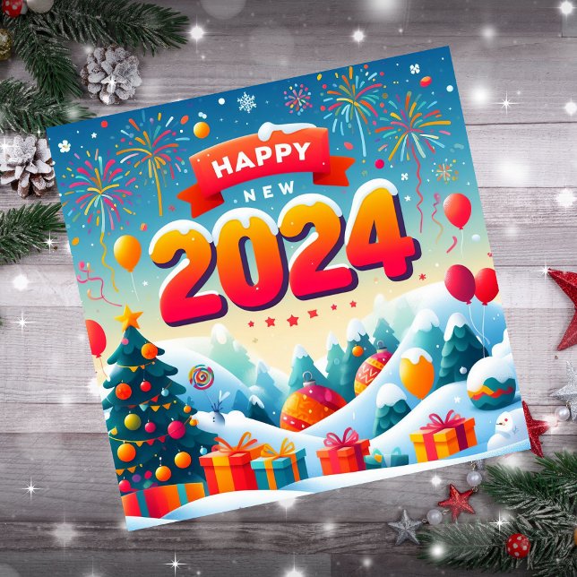 Feliz Año Nuevo 2024 Regalos de Árbol de Navidad (Subido por el creador)