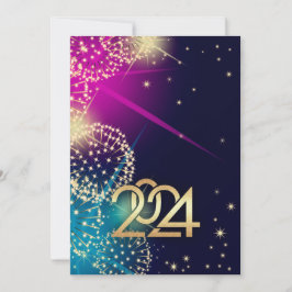 Feliz Año Nuevo 2024. Tarjeta Personalizado de Fir