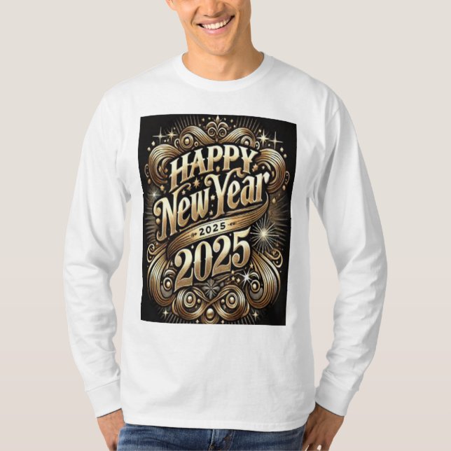 Feliz Año Nuevo 2025 a la camiseta una celebración (Anverso)