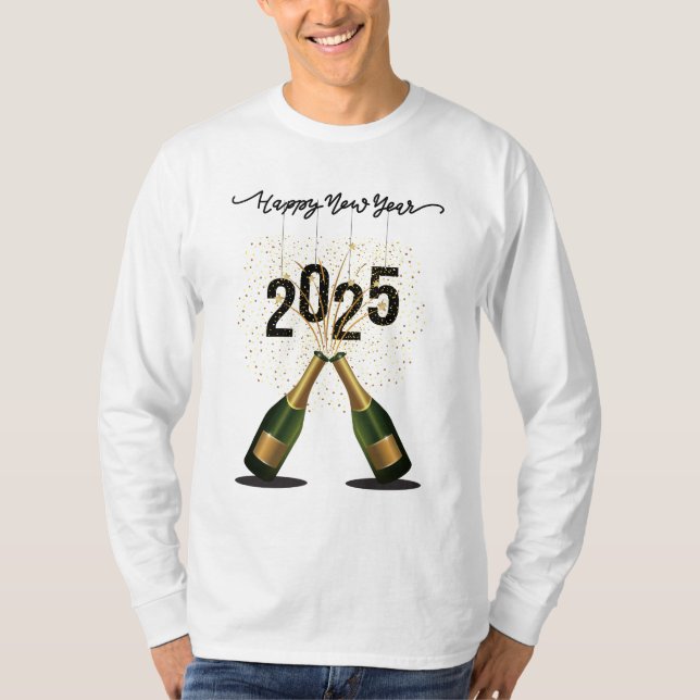 Feliz año nuevo 2025 a los hombres camisetas de ce (Anverso)