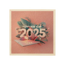 Feliz Año Nuevo 2025 Arte de Madera