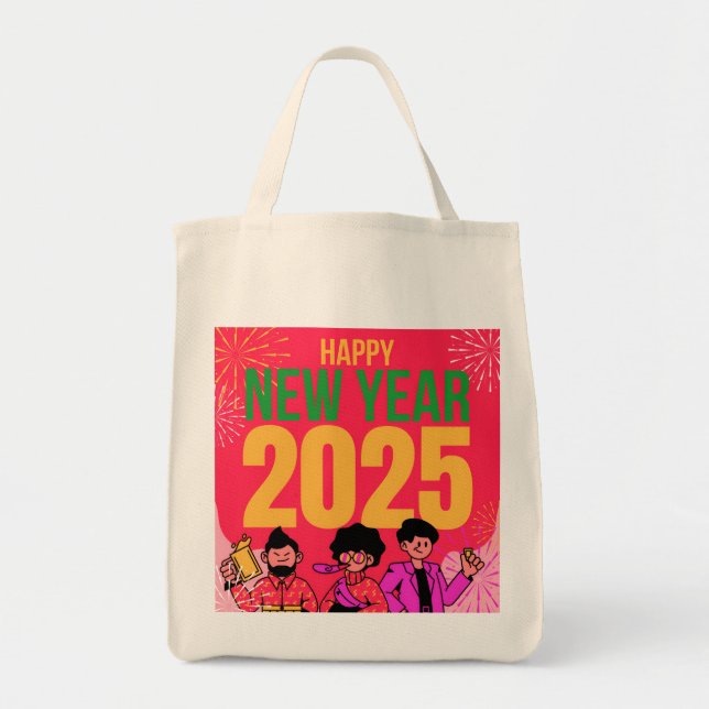 Feliz Año Nuevo 2025 Bolsa de la compra (Frente)