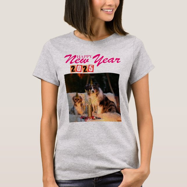 "Feliz Año Nuevo 2025 camisetas - Fiesta festivo d (Anverso)