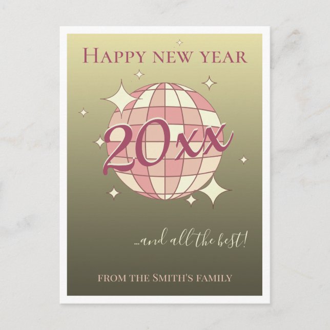 Feliz año nuevo 2025 tarjeta de felicitación de or (Anverso)