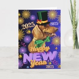 Feliz Año Nuevo 2025 Tarjeta de felicitación para