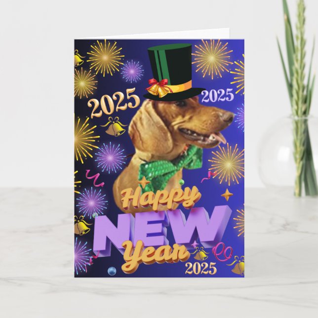 Feliz Año Nuevo 2025 Tarjeta de felicitación para  (Anverso)