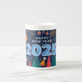Feliz Año Nuevo 2025 tazas y tazas