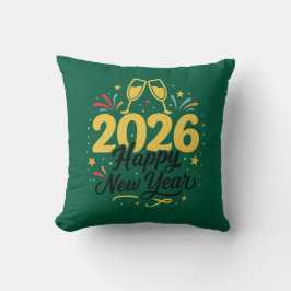 Feliz Año Nuevo 2026 Almohada Decorativa | Festiva