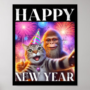 Feliz Año Nuevo 2026 Arte de fiesta divertido de g