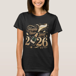 Feliz Año Nuevo 2026 Camiseta Champagne Popping NY