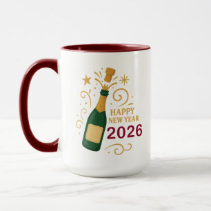 Feliz Año Nuevo 2026 Champán   Taza Combo