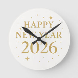 ✨ Feliz Año Nuevo 2026 Reloj de Pared Elegante de 