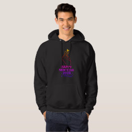 Feliz Año Nuevo 2026 Sudadera con Capucha de Mano 