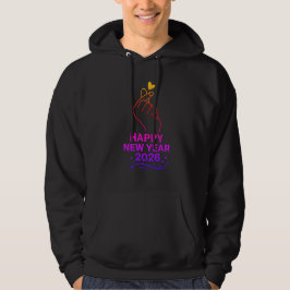 Feliz Año Nuevo 2026 Sudadera con Capucha de Mano