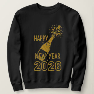 Feliz Año Nuevo 2026 Sudaderas con Brillo para Muj