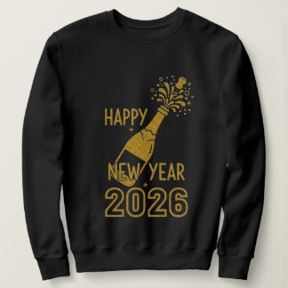 Feliz Año Nuevo 2026 Sudaderas con Brillo para Muj
