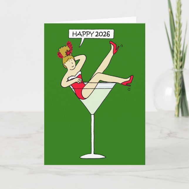 Feliz Año Nuevo 2026 Tarjeta de Dama de Personaliz (Anverso)