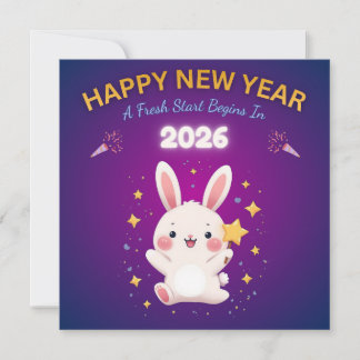 Feliz Año Nuevo 2026 Tarjeta de Felicitación con C