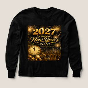Feliz Año Nuevo 2027   Fuegos Artificiales de Oro 