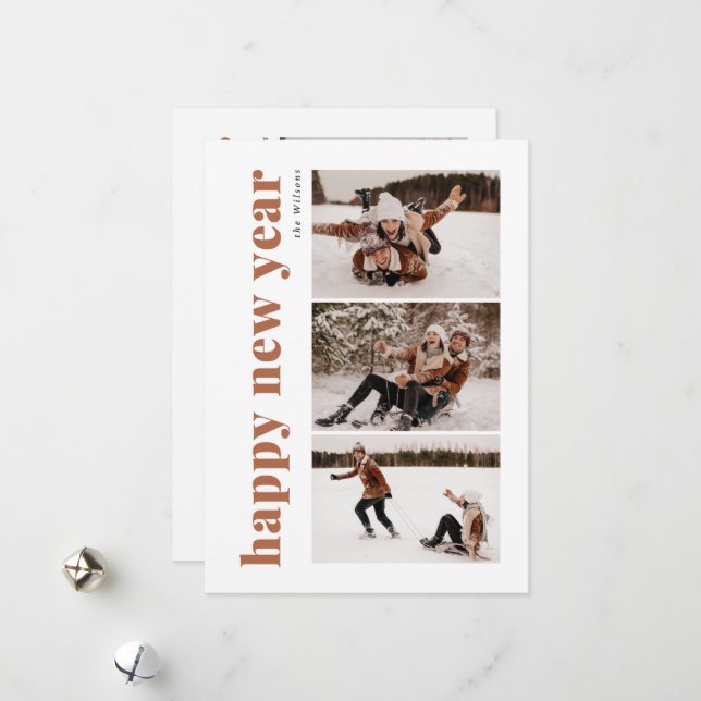 Feliz año nuevo a los Wilsons Tarjeta de Navidad (Anverso/Reverso In Situ)