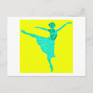Feliz Año Nuevo Bailarín de ballet Arte Tarjeta po