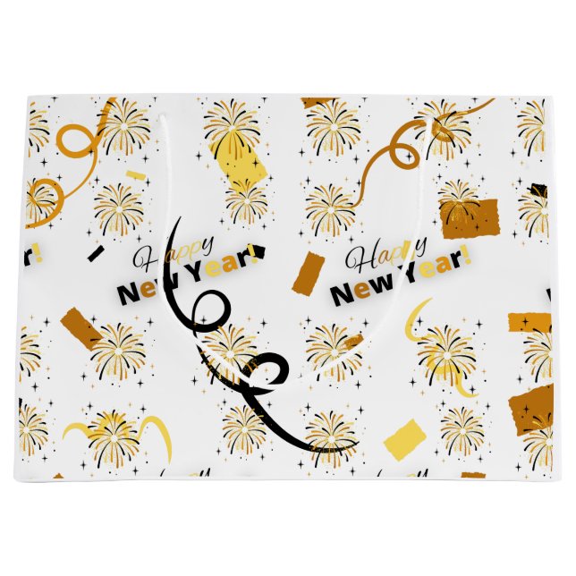 Feliz Año Nuevo Bolsa de Regalo Grande (Anverso)