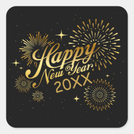 Feliz Año Nuevo Calcomanía Cuadrada