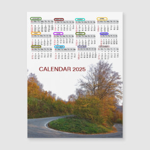 Feliz año nuevo calendario 2025 Tarjeta magnética