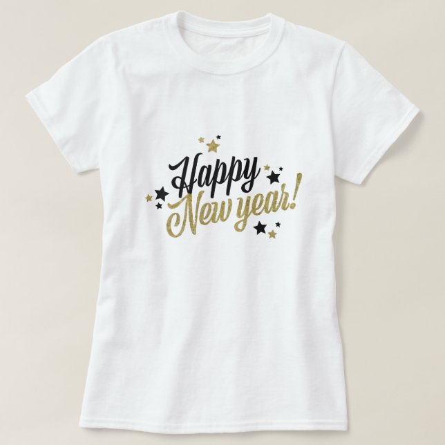 Feliz año nuevo, camiseta esencial (Diseño del anverso)
