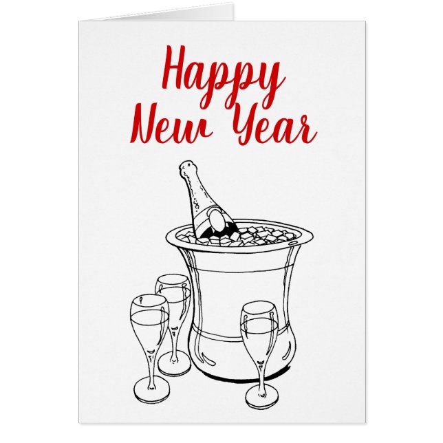 Feliz Año Nuevo Champagne Bucket Glass (Frente)