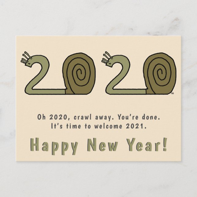 Feliz Año Nuevo con la tarjeta postal 2021 (Anverso)