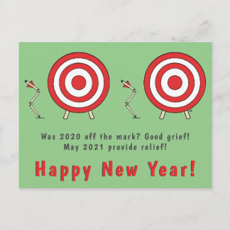 Feliz Año Nuevo con la tarjeta postal del divertid