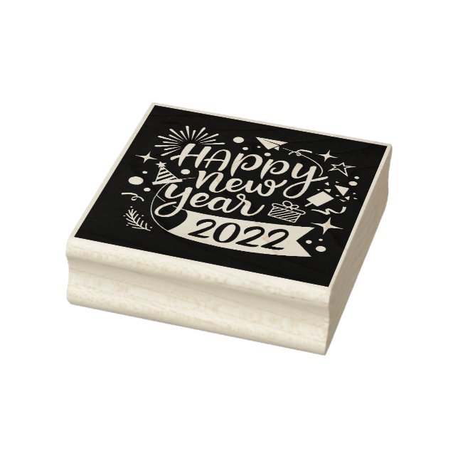 Feliz Año Nuevo con sello de goma (Sello)