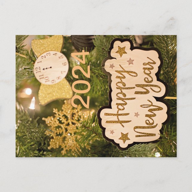 Feliz Año Nuevo con tarjeta 2024 (Anverso)