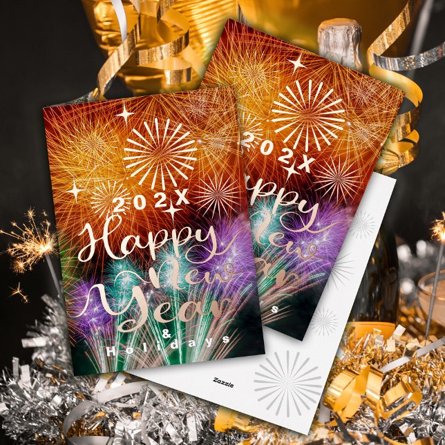 Feliz Año Nuevo con tarjeta de vacaciones de Relie (Attractive Happy New Year Card .)