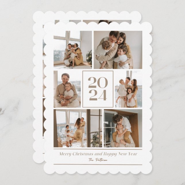 Feliz año nuevo con tarjeta de vacaciones familiar (Anverso / Reverso)