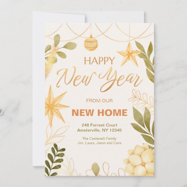 Feliz Año Nuevo desde la nueva Invitación doméstic (Anverso)