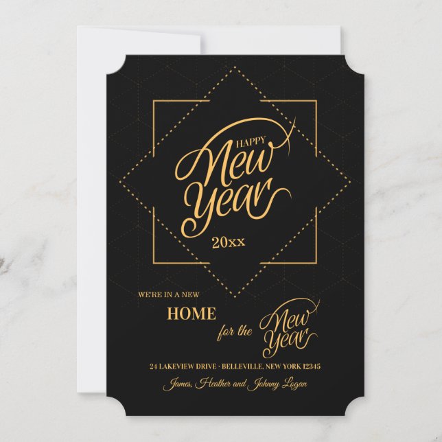 Feliz Año Nuevo desde la nueva Invitación doméstic (Anverso)