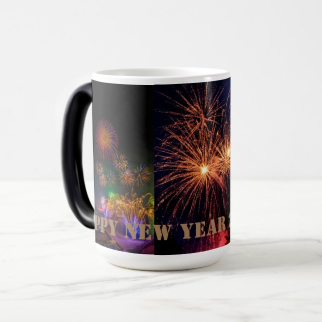 Feliz Año Nuevo dos tazas de café (Anverso izquierdo)