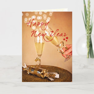 Feliz Año Nuevo Elegante champán de Navidad